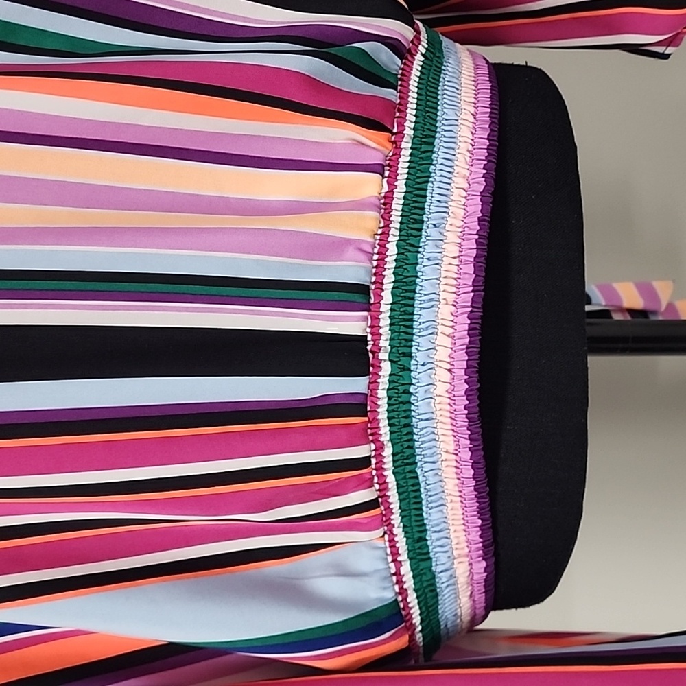 EXPRESS Striped Wrap Blouse - Picture 9 of 16